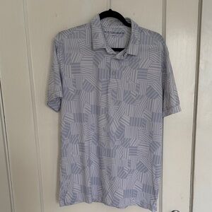 Mizzen+Main Light Blue Patterned Polo